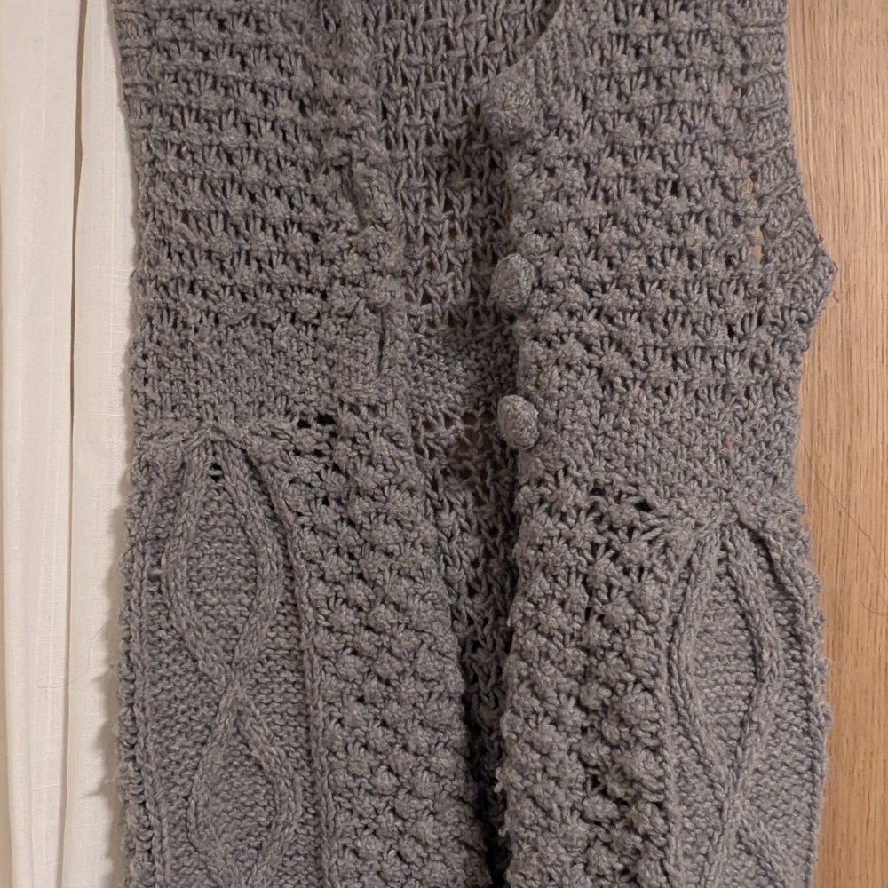 Eddie Bauer Gray Wool Blend Knit Vest